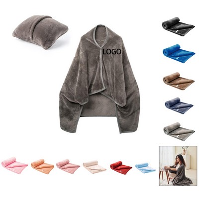 Dual-Purpose Travel Pillow & Blanket Set