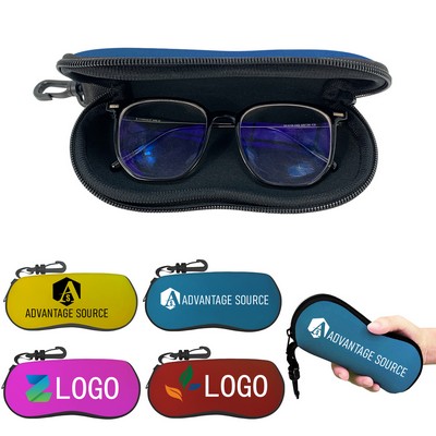 Neoprene Eyeglass Case With Zipper And Clip