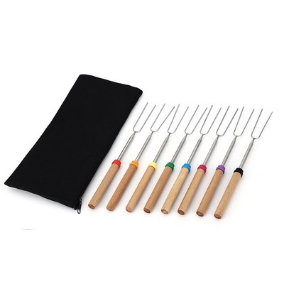 Stainless Steel Telescoping BBQ Fork with Wooden Handle