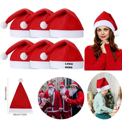 Custom Festive Holiday Hat Decorative Christmas Costume Santa Hat with Pom