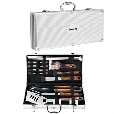 21pcs Extra Thick Stainless Steel Grill Tool Set