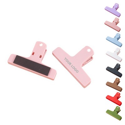 4" Retro Jumbo Chip Bag Clip with Magnetic stripe Long Tail Plastic Office Clip For Food Storage