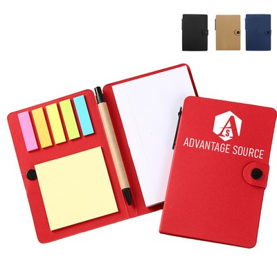 Eco Notebook W/Sticky Notes and Flags & Pen