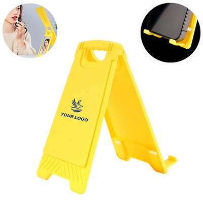 Portable Cell Phone Holder with Mirror & Warning Sign Shape