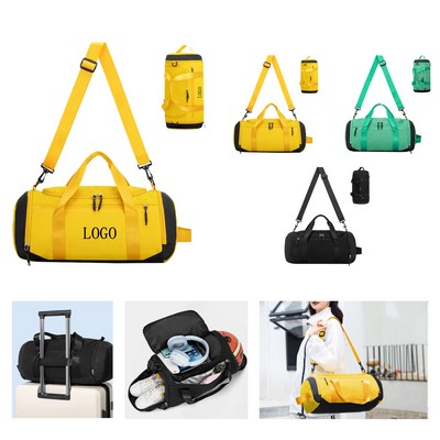 Nylon Sports Duffel Backpack w/ Wet-Dry Divider