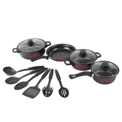 13-Piece Granite Rock Coating Pots Cookware Set
