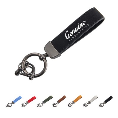 360-Degree Rotation Suede Cowhide Keychain