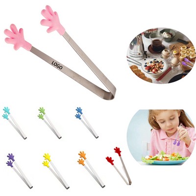 5Inch Hand Shape Food Tongs Stainless Steel Mini Serving Tongs for Soup