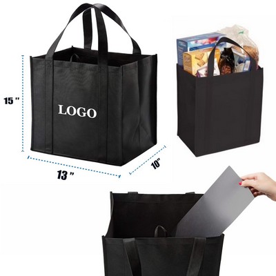 Grocery Tote Bag w/ Reinforced Bottom(15" x 13" x 10")