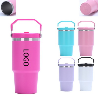 30oz Double-Wall Vacuum Tumbler with Straw