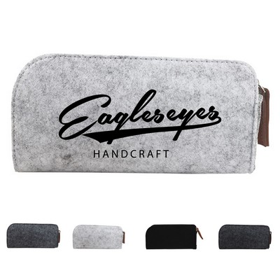 Flat Style Felt Pencil Bag with Zip