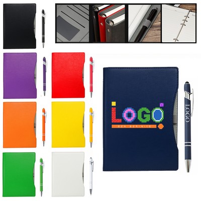 Business Notebook And Metal Pen Set 5.7" x 8.4"