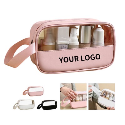 PVC PU Leather Transparent Makeup Storage Travel Bag