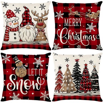 Full Color Printed Christmas Throw Pillow Cover