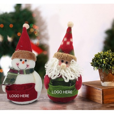 Christmas Decoration Snowman and Santa Cartoon Doll Creative Holiday Gift