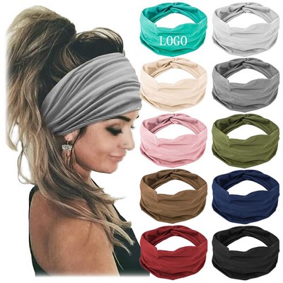Soft Twist Knotted Headbands for Women Yoga Workout