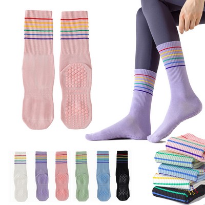 Custom Women Pilates and Yoga Non-slip Socks Breathable Absorbent Cotton Socks