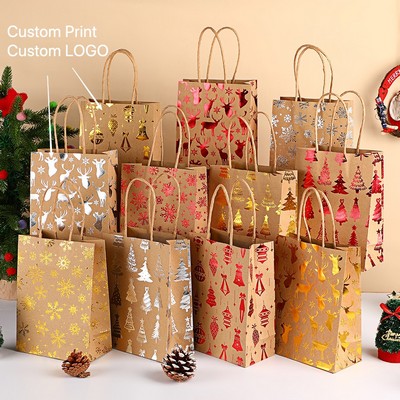 Christmas Snowflake Kraft Gift Bag 10PCS