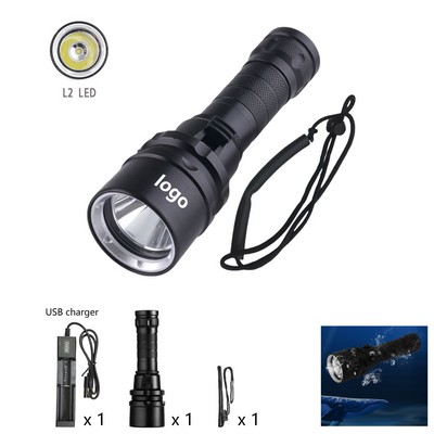 Scuba Diving Flashlight Torch 2000 Lumen IPX8 Waterproof
