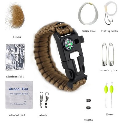 Multifunction Outdoor Survive Paracord Bracelet Camping Kit