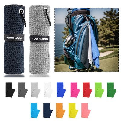 Handy Picks Microfiber Golf Towel (24" X 16") with Carabiner Clip