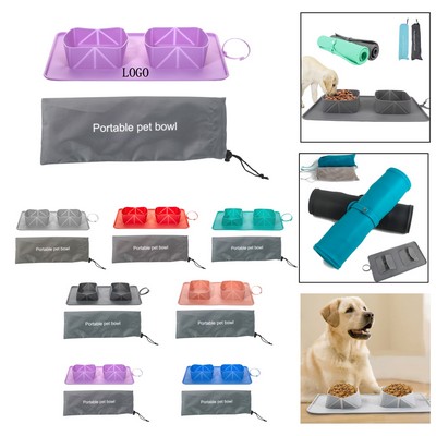 Folding Silicone Pet Food Storage Bowl