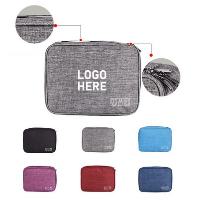 Portable 3-Layer Waterproof Cable Organizer Pouch