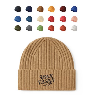 Thick Knit Winter Beanie with Embroidery Option
