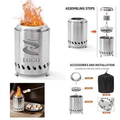 Portable Smokeless Tabletop Fire Pit For Camping