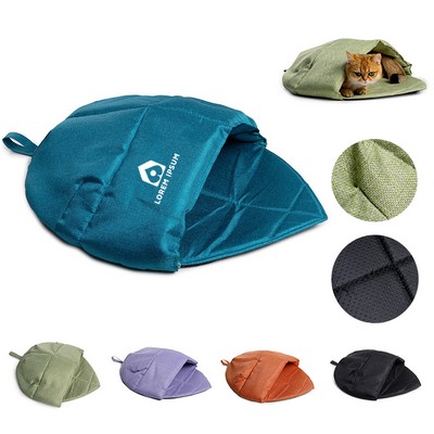 Leaf Shape Linen Fabric Cat Bed
