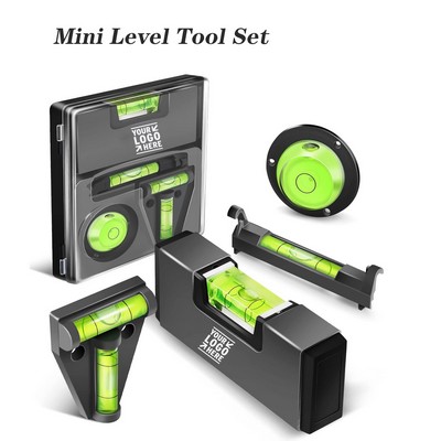 Mini Tool Set 4-In-1 Portable Small Bubble Magnetic Pocket T String Circular Level