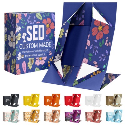 Custom Full Color Foldable Magnetic Closure Promotional Gift Box (8'' L x 7'' W x 3'' H)