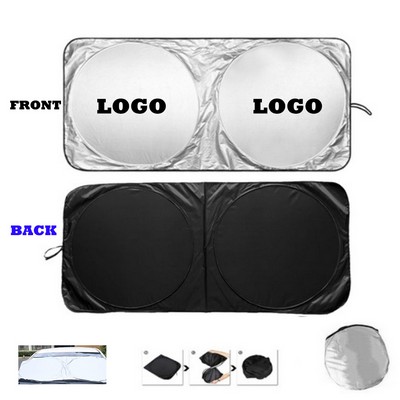 Foldable Uv Protectioncar Windshield Sun Shade With Pouch