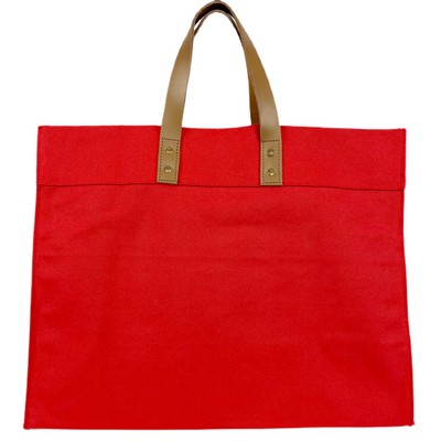 Blank Ellora Premium 18 oz Canvas Tote Bag | Heavy Duty Travel Gift Shop Red (18x15x8)