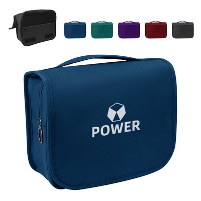 Foldable Travel Toiletry Bag W/ Hanging Hook & Handle