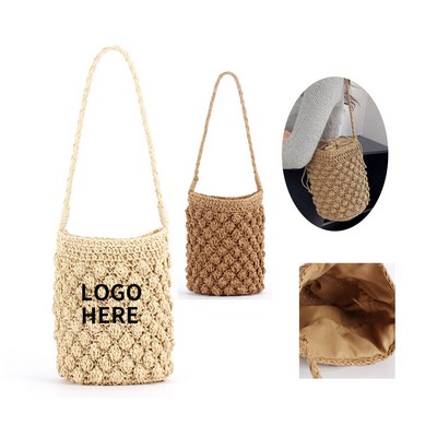 Handcrafted Woven Straw Beach Tote for Women