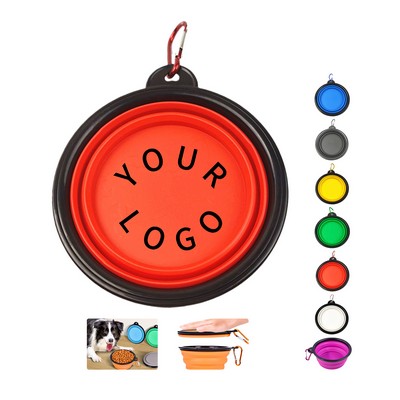 TPE Collapsible Pet Bowl Twelve Ounce Capacity Carabiner Attachment