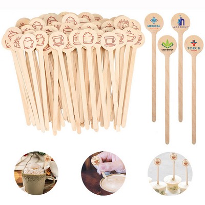 Natural Wooden Stir Sticks With Round Ends