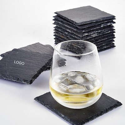 Square Slate Stone Heat Resistant Table Mat Coaster Home Dining Use