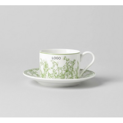 Lily of the Valley Ceramic Coffee Cup and Saucer Gift Set
