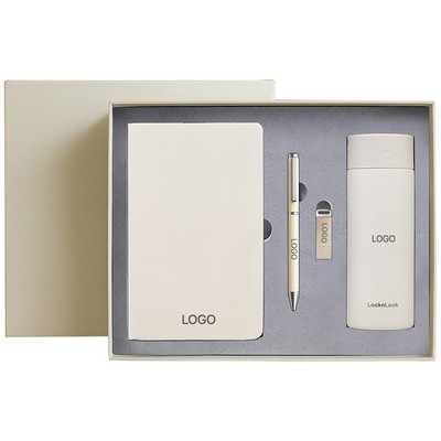 Business Gift Set with Notebook, USB Drive, Power Bank and Pen