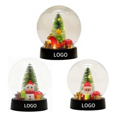 Christmas Gift Transparent LED Globe Night Light Desktop Decoration