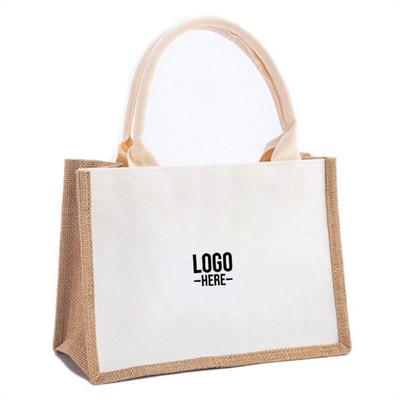 Reusable Burlap Splicing Jute Tote Bags