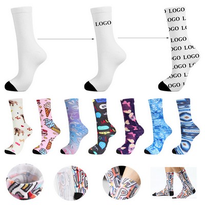 Polyester 3D Printing White Polyester Socks