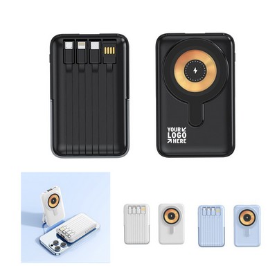 10000mAH Wireless Power Bank with 4 Charging Cable