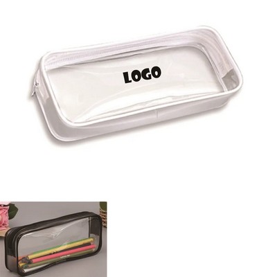 Zippered Clear Vinyl Pouch for Pens and Supplies
