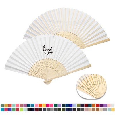 Full Color Folding Bamboo Paper Hand Fan