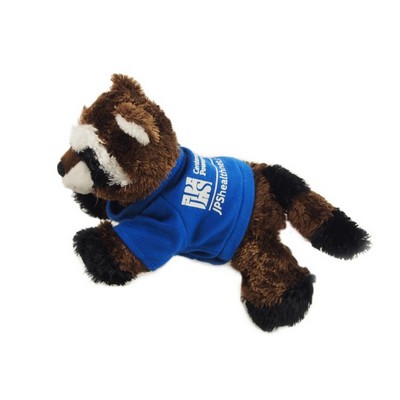 8" Ringo Raccoon w/T-Shirt & Full Color Imprint
