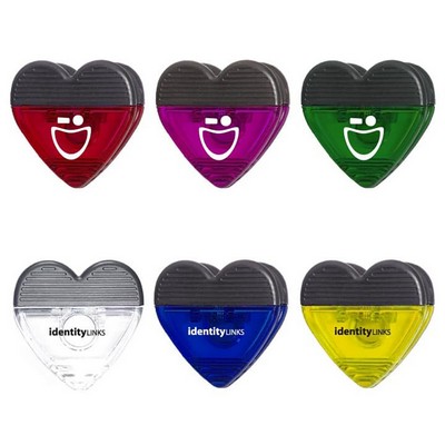 Durable Plastic Heart Shaped Magnetic Memo Clip W/ Strong Grip