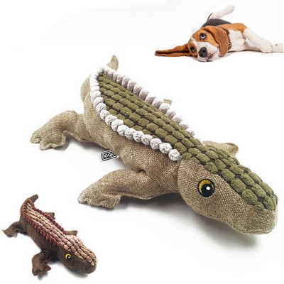 Plush Crocodile Sounding Interactive Dog Bite Toy